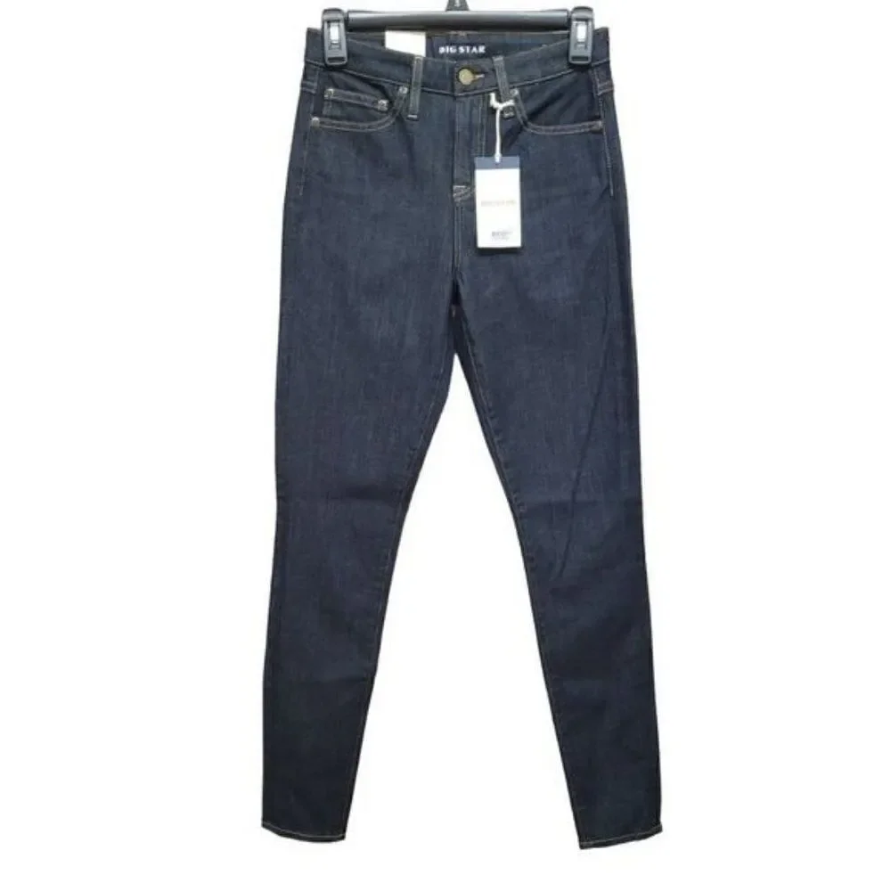 NEW Big Star Ella High Rise Skinny Jeans‎ Blue Dark Wash Womens Stretch Size 26